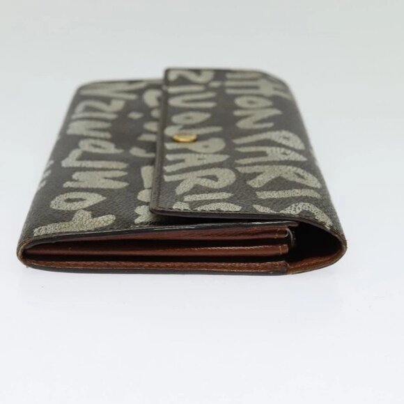 LOUIS VUITTON Graffiti Porte Monnaie Credit Long Wallet White M92189 Auth 141686 - Picture 8 of 16